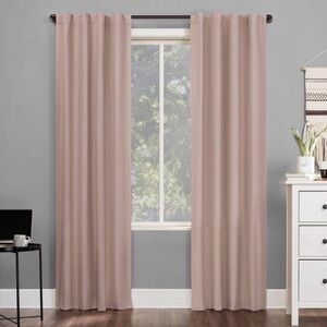 40”x 63” Sun zero 100% Black out curtain panel Thermal back tab Pink- set of 2